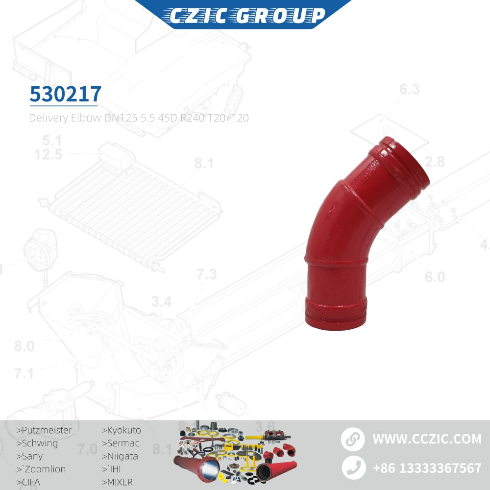 Delivery Elbow PM DN125 5.5 45D R240 120/120 530217