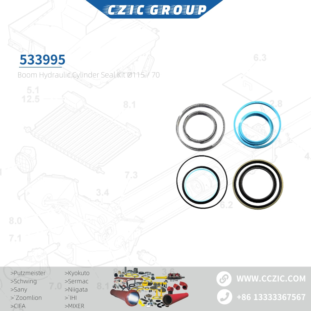 Boom hydraulic cylinder seal kit Ø115 / 70, 533995