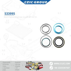 Boom hydraulic cylinder seal kit Ø115 / 70, 533995