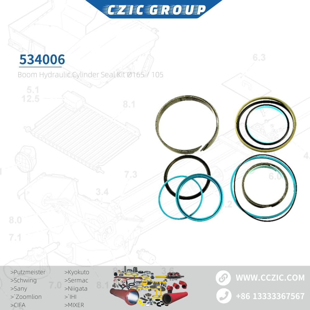 Boom hydraulic cylinder seal kit Ø165 / 105, 534006