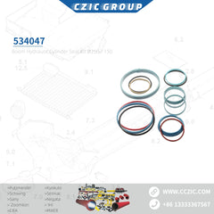 Boom hydraulic cylinder seal kit Ø250 / 150, 534047